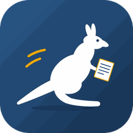 ServeHop kangaroo serving papers